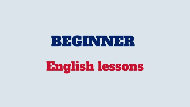 Beginner English lessons