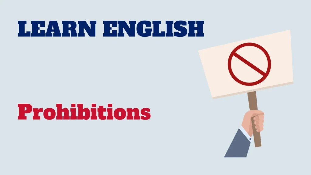 English conversation - prohibitions