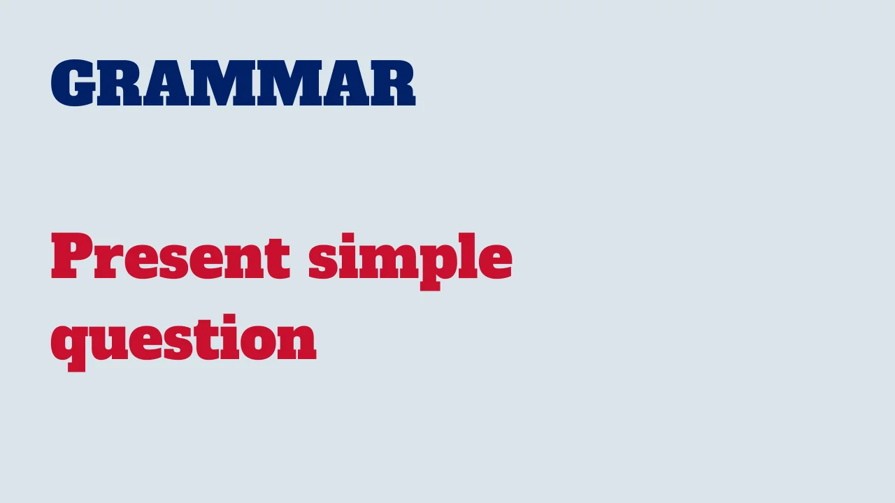 Read more about the article Grammar: Present simple question