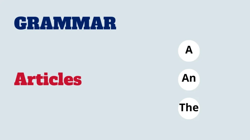 Grammar - articles in English (a, an & the)