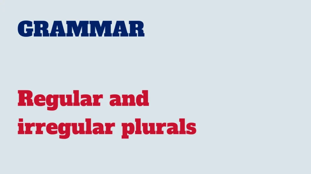 Grammar - regular and irregular plurals in English